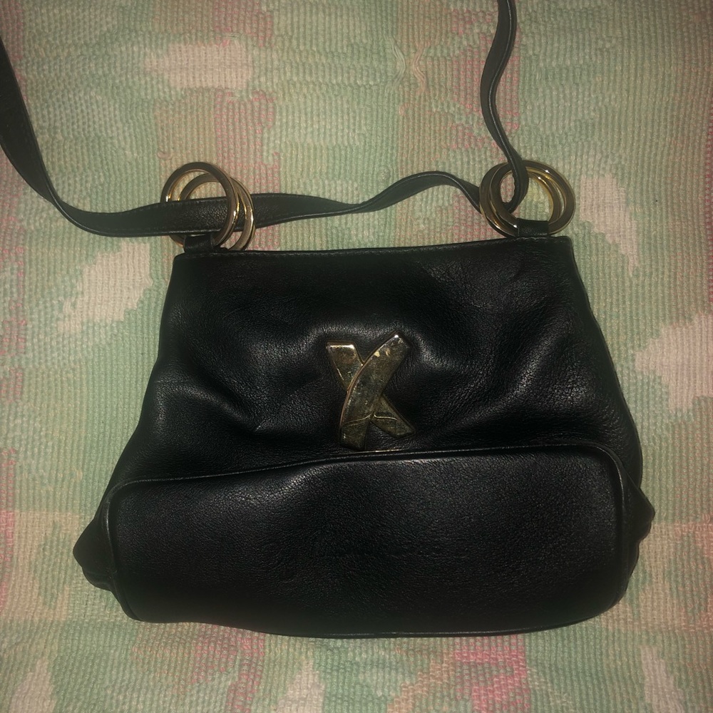 Paloma Picasso Black Leather Bag